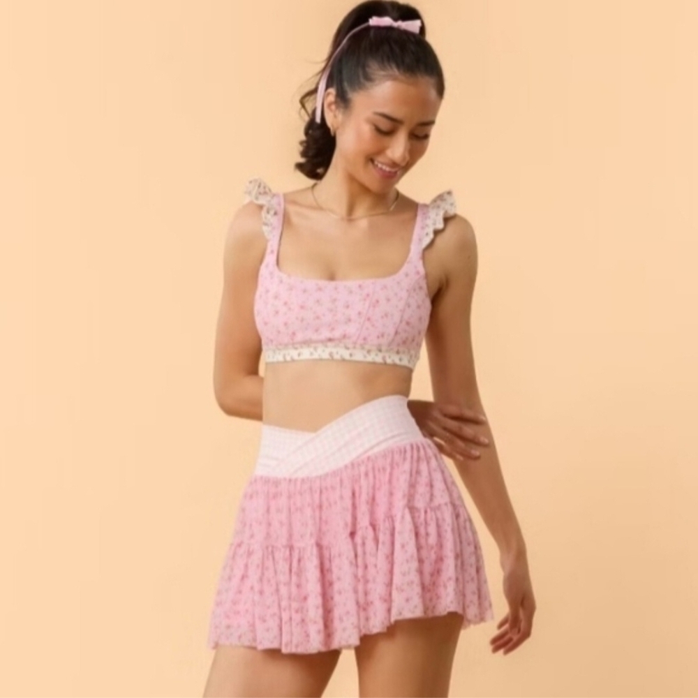 Pink Floral Skort